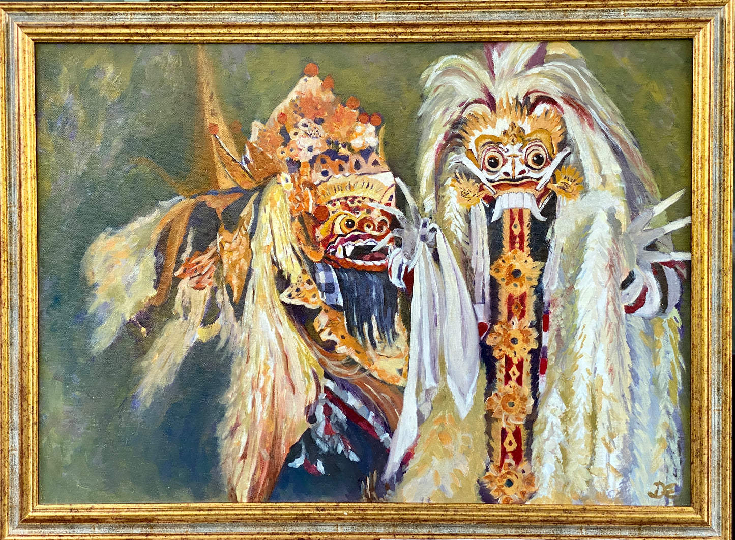 Barong dance, oil painting