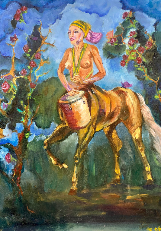 Centaur tale, oil painting